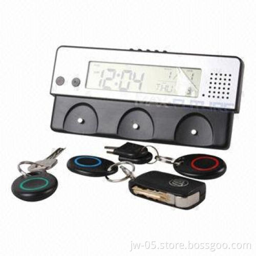 Digital Voice Recorder LED Clock with Key Holder, 3 Keyring Absorbs on Unit